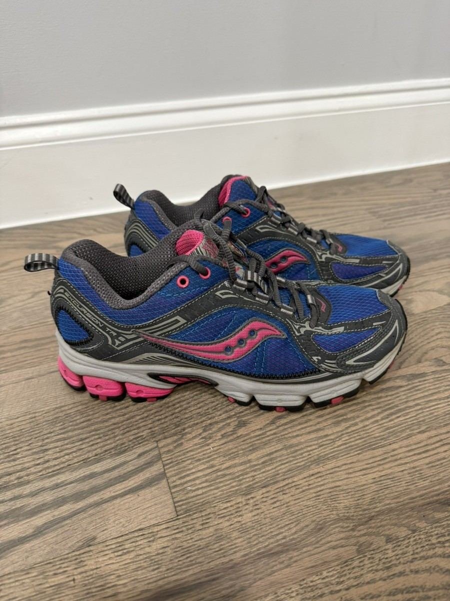 Saucony Excursion TR 6 Womens Size 9 Blue Pink Trail Running Shoes Sneakers