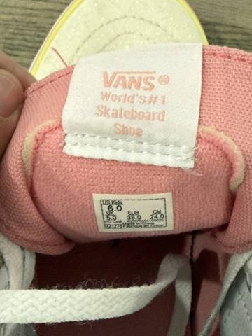 Vans Sk8-Hi Zip Girls Size 6Y Pink Rainbow Unicorn Glitter High Top Sneakers photo 5