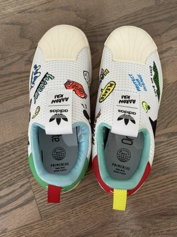 Adidas Superstar 360 Aaron Kai Kids Size 1.5 Blue Graphic Slip On Shoes Sneakers photo 5