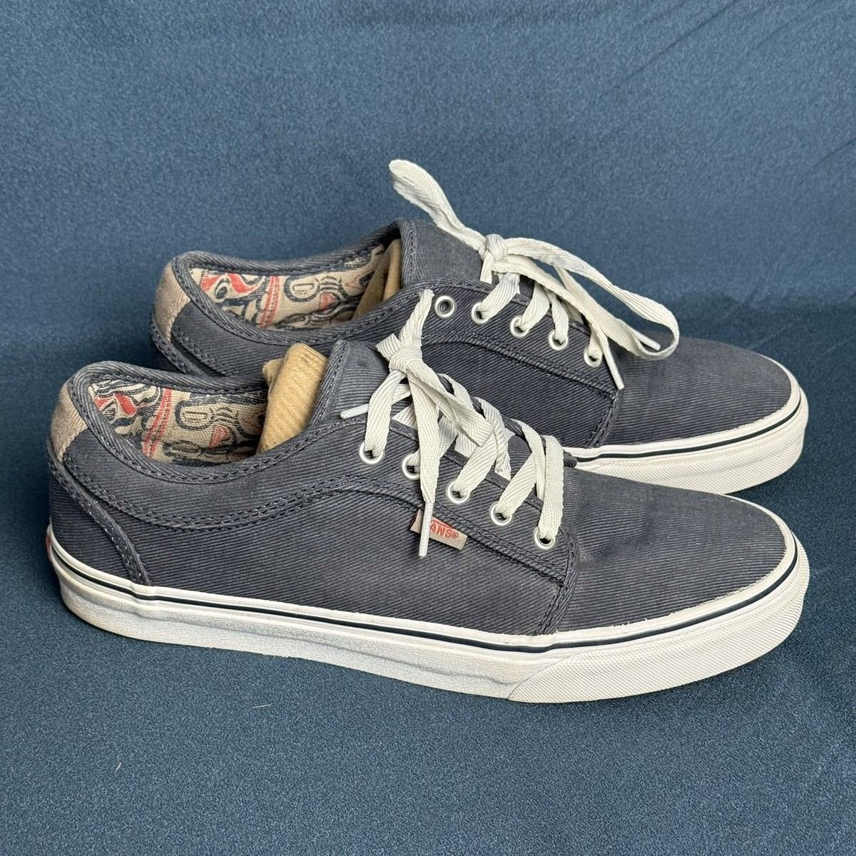 Vans Chukka Low Pro Mens Size 10.5 Gray Paisley Skateboard Shoes Sneakers