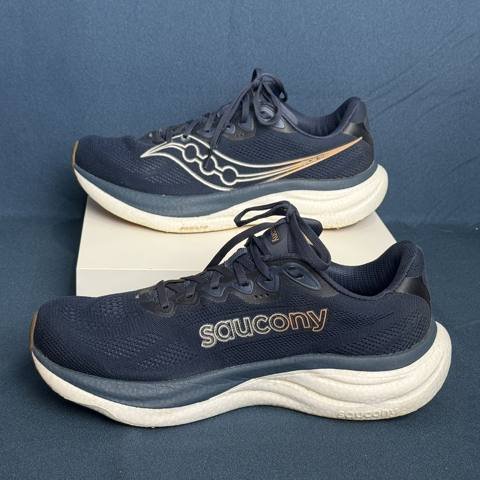 Saucony Ride 15 Mens Size 10.5 Navy Gold Athletic Running Shoes Sneakers photo 2