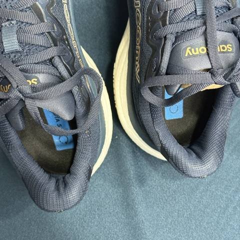 Saucony Ride 15 Mens Size 10.5 Navy Gold Athletic Running Shoes Sneakers photo 6