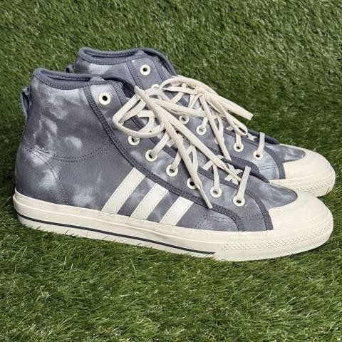 Adidas Nizza Hi RF Mens Size 13.5 Gray White Tie Dye High Top Casual Sneakers