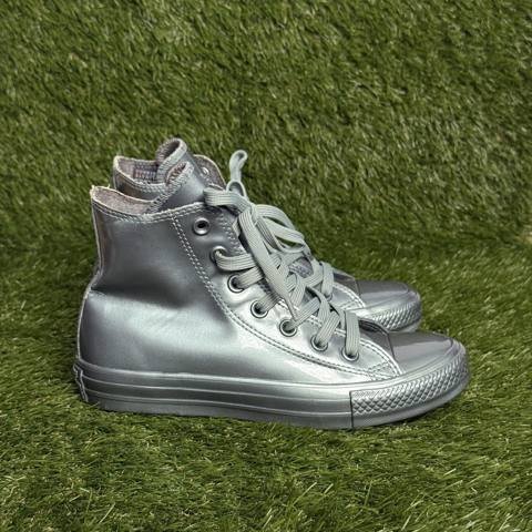 Converse Chuck Taylor All Star High Top Womens Size 5.5 Metallic Silver Sneakers