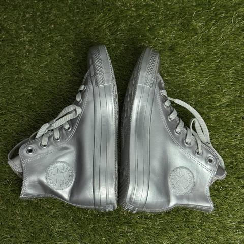 Converse Chuck Taylor All Star High Top Womens Size 5.5 Metallic Silver Sneakers photo 5