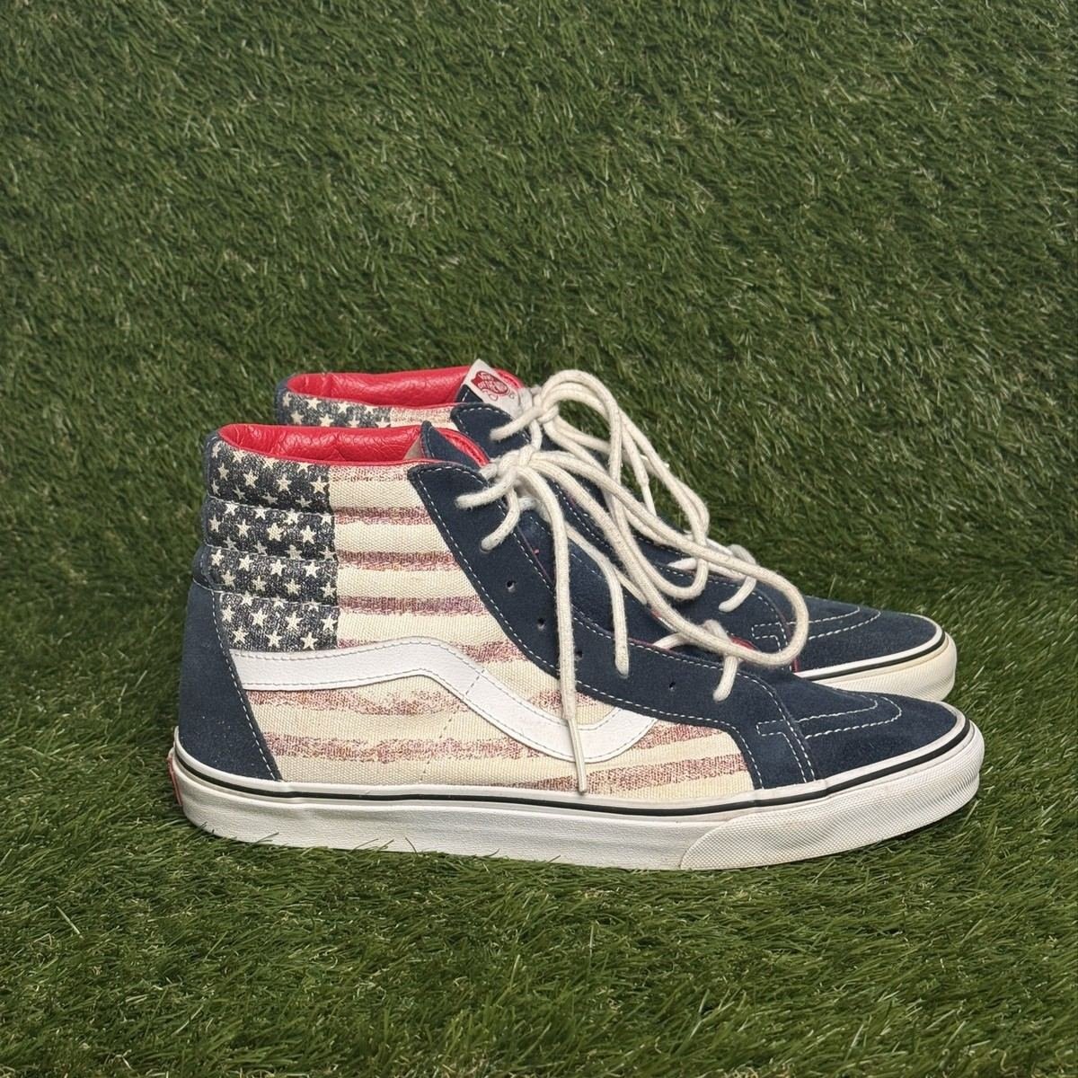 Vans Sk8-Hi Americana Mens Size 11 American Flag High Top Skate Shoes Sneakers