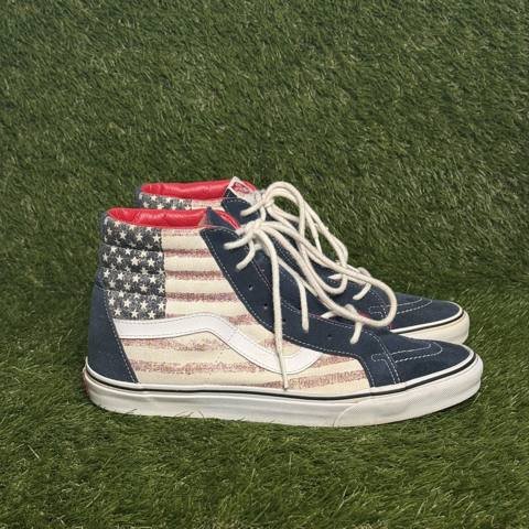 Vans Sk8-Hi Americana Mens Size 11 American Flag High Top Skate Shoes Sneakers