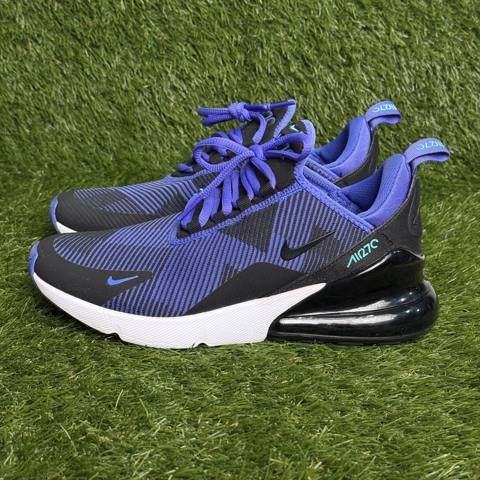 Nike Air Max 270 GS Boys Size 6Y Womens 7.5 Black Purple Running Shoes Sneakers photo 3