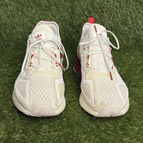 Adidas ZX 2K Boost Mens Size 13 White Gradient Sole Running Shoes Sneakers photo 2