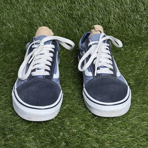 Vans Old Skool Mens 7 Womens 8.5 Black Blue Suede Canvas Low Top Skate Shoes photo 2