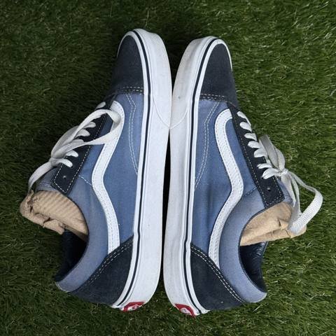 Vans Old Skool Mens 7 Womens 8.5 Black Blue Suede Canvas Low Top Skate Shoes photo 5
