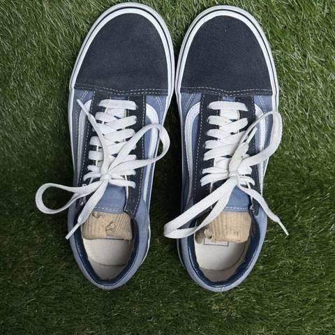 Vans Old Skool Mens 7 Womens 8.5 Black Blue Suede Canvas Low Top Skate Shoes photo 6