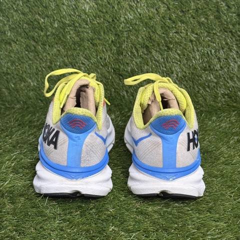 Hoka One One Clifton 9 Mens Size 9.5 White Blue Athletic Running Shoes Sneakers photo 4
