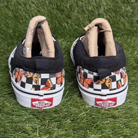 Vans Asher Womens Size 6 Checkerboard Butterfly Multicolor Slip On Skate Shoes photo 4