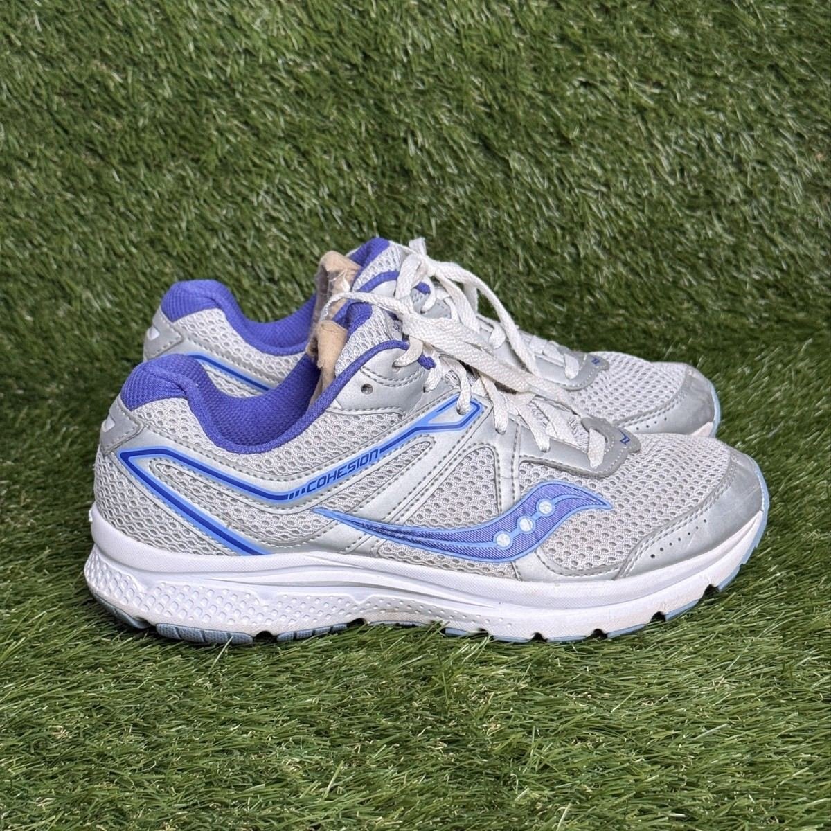 Saucony Cohesion 11 Womens Size 8.5 Gray Blue Running Shoes Sneakers S10420-6