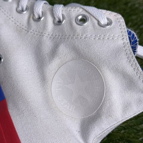 Converse Chuck Taylor All Star Hi Mens 8 Womens 10 White Red Blue High Top Shoes photo 7