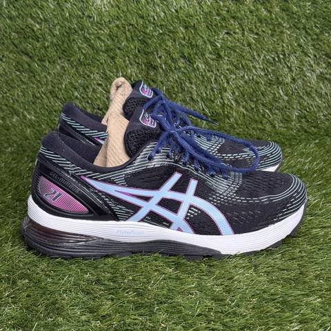 Asics Gel-Nimbus 21 Womens Size 8.5 Black Skylight Running Shoes Sneakers