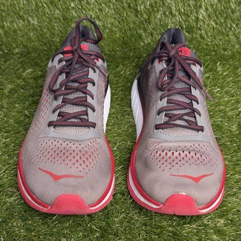 Hoka One One Cavu Mens Size 10 Charcoal Gray Red Running Shoes Sneakers photo 2