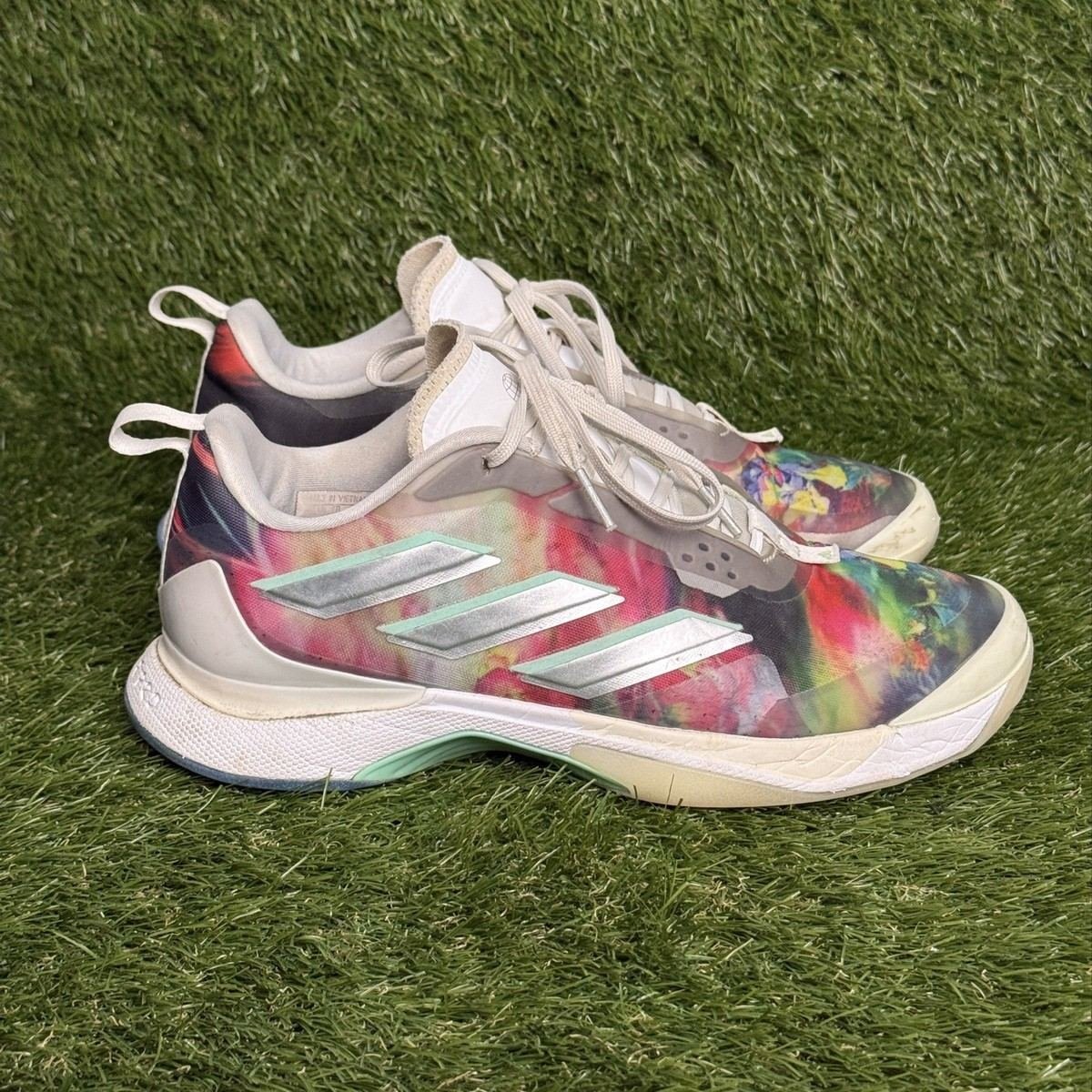 Adidas Avacourt Womens Size 8.5 Floral Multicolor Tennis Court Shoes Sneakers