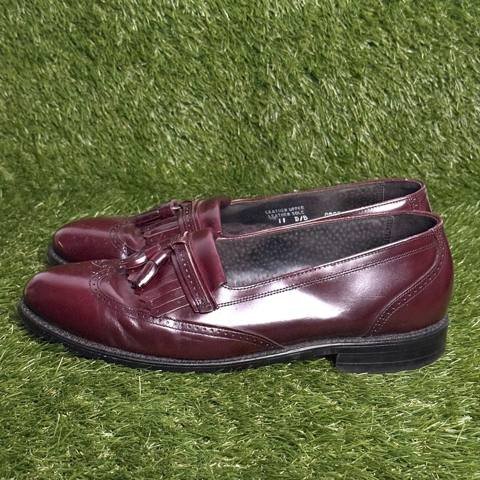 Vintage Bostonian Tassel Loafers Mens Size 11 Burgundy Leather USA Made photo 4