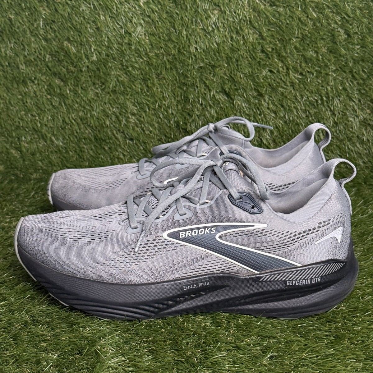 Brooks Glycerin GTS 22 Mens Size 12 D Gray Support Running Shoes 1104461D078