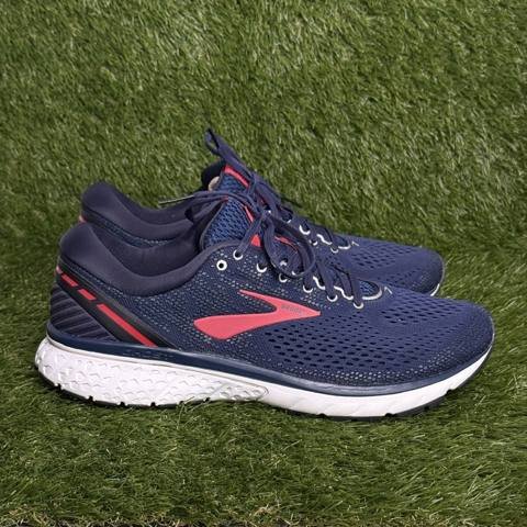 Brooks Ghost 11 Mens Size 12.5 D Navy Blue Red Athletic Running Shoes Sneakers