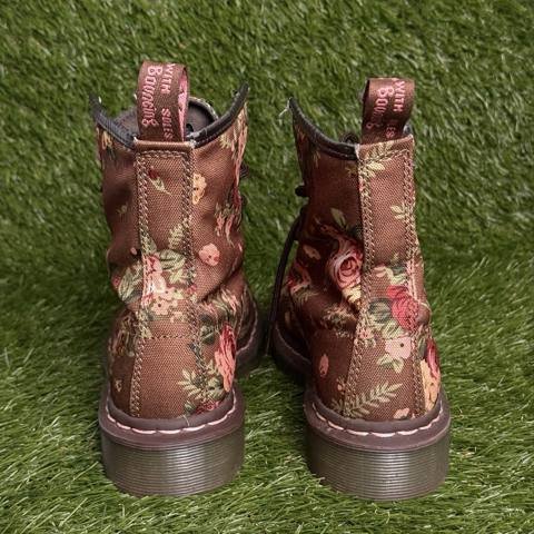 Dr Martens 1460 Womens Size 5 Brown Victorian Floral Rose Canvas Combat Boots photo 4
