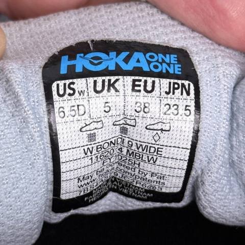 Hoka One One Bondi 9 Womens Size 6.5 D Wide Mineral Blue Max Cushion Running photo 3