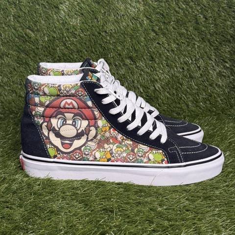 Vans Sk8-Hi Super Mario Bros Mens Size 10.5 Black Graphic High Top Sneakers