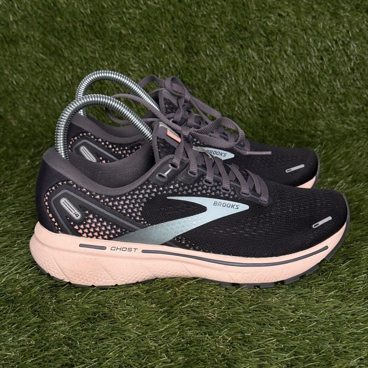 Brooks Ghost 14 Womens Size 7 B Black Pearl Peach Road Running Shoes Sneakers