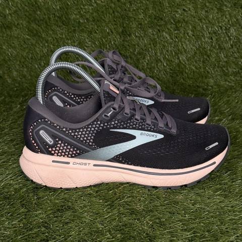 Brooks Ghost 14 Womens Size 7 B Black Pearl Peach Road Running Shoes Sneakers