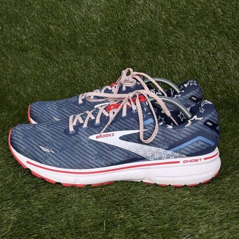 Brooks Ghost 15 Womens Size 12.5 D Red White Blue Stars Stripes Running Shoes photo 3