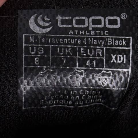 Topo Athletic Terraventure 4 Mens Size 8 Navy Black Trail Running Shoes photo 2