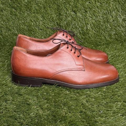 Coach Mens Size 9 M Brown Leather Plain Toe Derby Dress Shoes Italy Vintage