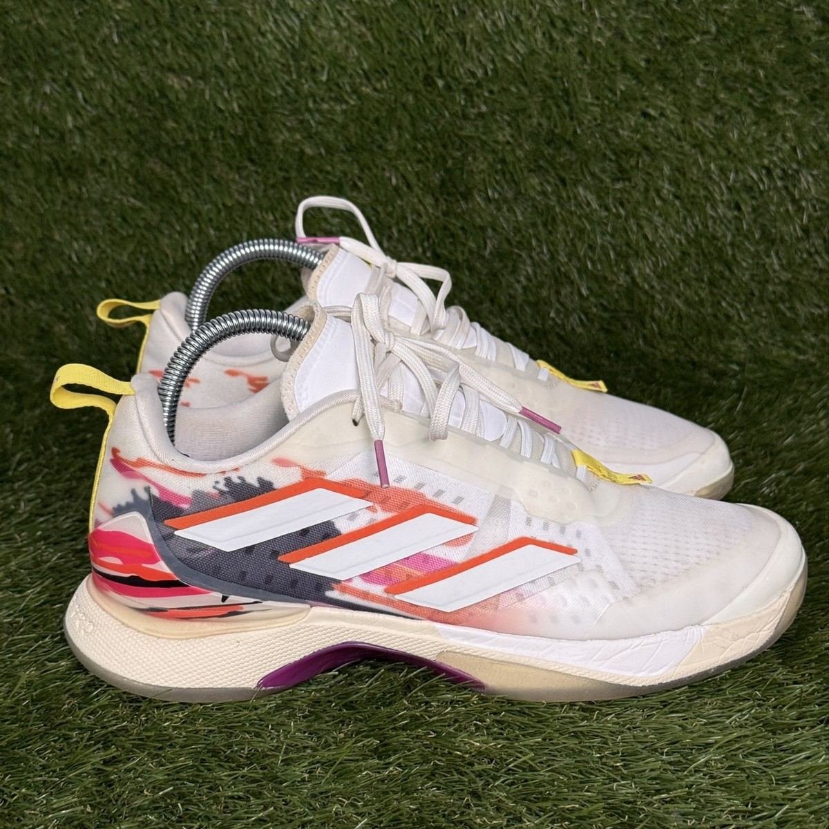 Adidas Avacourt Womens Size 8.5 White Orange Pink Purple Tennis Court Shoes