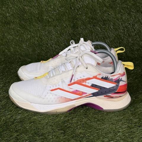 Adidas Avacourt Womens Size 8.5 White Orange Pink Purple Tennis Court Shoes photo 3
