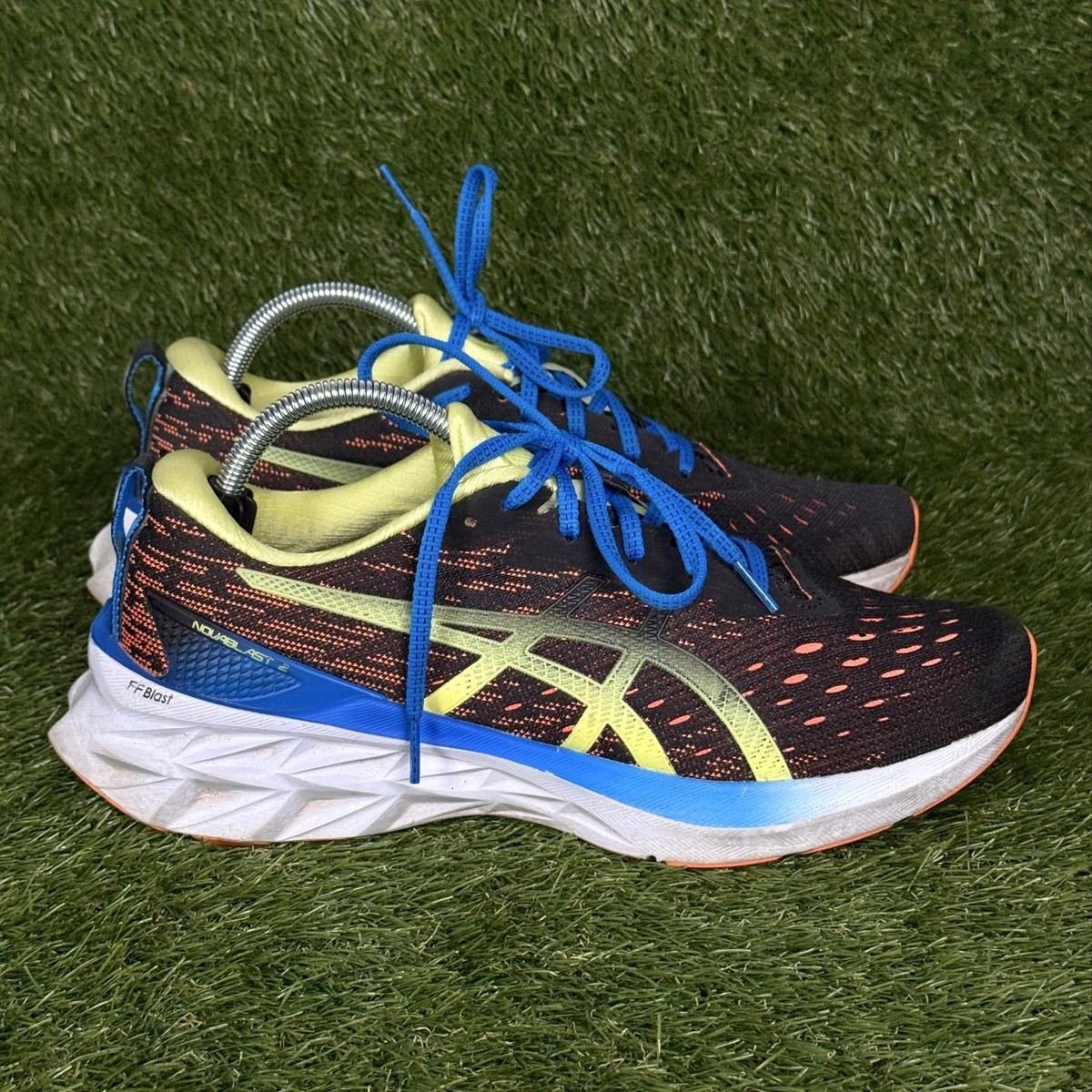 Asics Novablast 2 Mens Size 10.5 Black Blue Orange Running Shoes 1011B192