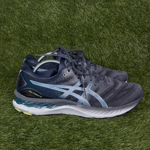 Asics Gel-Nimbus 23 Mens Size 11 Carrier Grey Digital Aqua Running Shoes