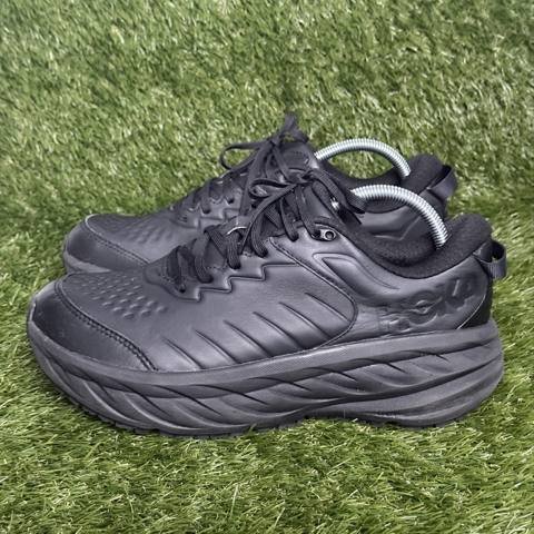 Hoka One One Bondi SR Mens Size 9.5 Black Leather Slip Resistant Work Shoes photo 3