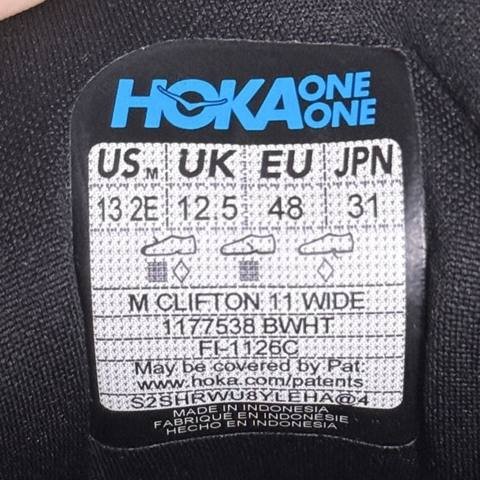Hoka Clifton 11 Mens Size 13 2E Wide Black White Cushioned Running Shoes 1177538 photo 8