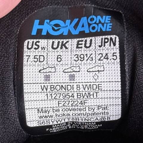 Hoka Bondi 8 Womens Size 7.5 D Wide Black White Max Cushion Running Shoes photo 8