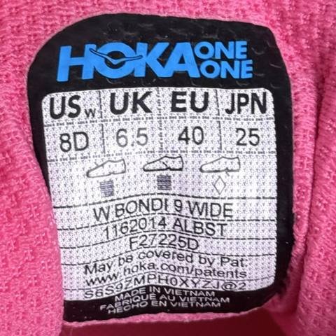Hoka Bondi 9 Womens Size 8 D Wide Alabaster Pink Yellow Running Shoes photo 9
