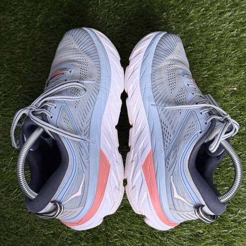 Hoka One One Bondi 7 Womens Size 8 Blue Fog Pink Max Cushion Running Shoes photo 5