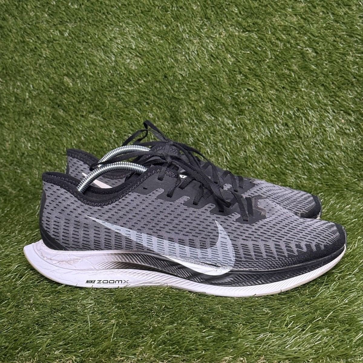 Nike Zoom Pegasus Turbo 2 Mens Size 12 Gray Black ZoomX Running Shoes AT2863-001