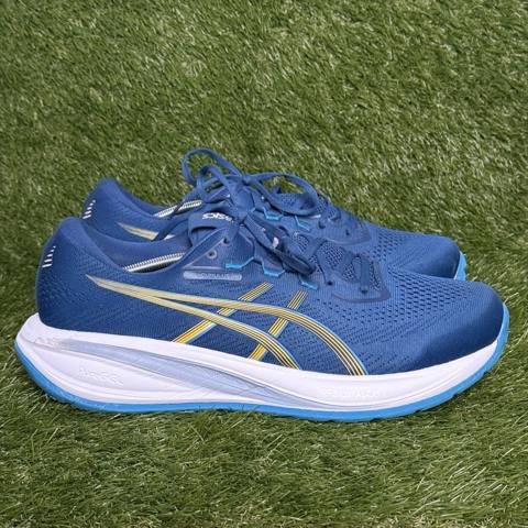 Asics Gel-Cumulus 28 Mens Size 14 Blue Gold Cushioned Running Shoes 1011C143