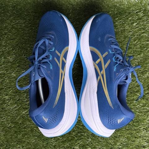 Asics Gel-Cumulus 28 Mens Size 14 Blue Gold Cushioned Running Shoes 1011C143 photo 5