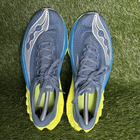 Saucony Hurricane 24 Womens Size 9 Blue Citron Max Support Running Shoes S10933 photo 6