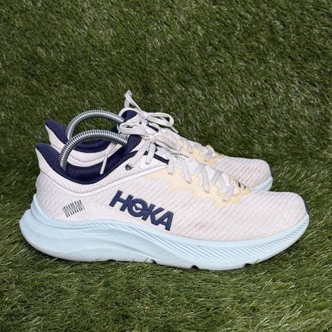Hoka Solimar Womens Size 9.5 B White Navy Lightweight Running Shoes 1123075