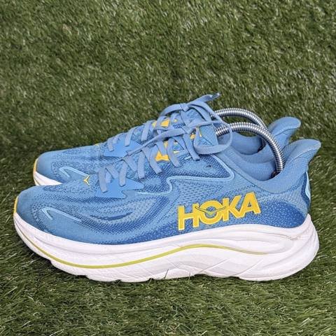 Hoka Clifton 10 Mens Size 9 D Blue Yellow Cushioned Running Shoes 1162030 photo 3