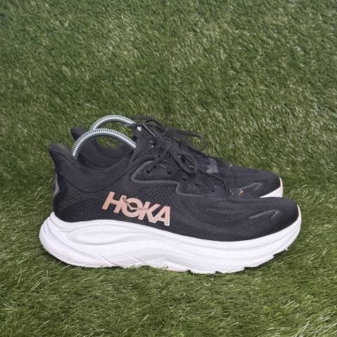 Hoka Clifton 10 Womens Size 8 B Black Rose Gold Cushioned Running Shoes 1162031